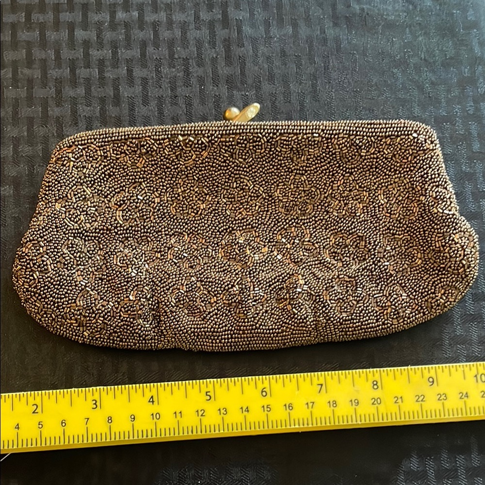 Walborg Elegant Beaded Clutch - Brown